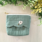 いつも一緒♡マチつきポケットティッシュポーチ＊07＊Soyokaze leaf green