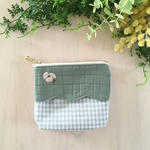 いつも一緒♡マチつきポケットティッシュポーチ＊08＊Soyokaze leaf×check