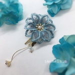 小さめが可愛い♡お花と揺れる蝶々のアジアンチックなポニーフック　