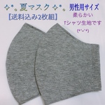 薄【値下げ！送料込み 2枚組】✧*｡夏マスク✧*｡柔らかいTシャツ生地のマスク･.｡*