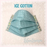 ひんやり❄️シャリッ💎接触冷感アイスコットン夏マスク(ミントフラワー)❄️17cm完成品即発送