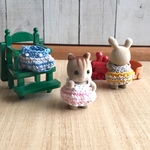 送料込☆たっち赤ちゃんのボーダーかぼちゃパンツ風ワンピース・シルバニアファミリー