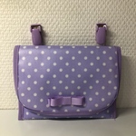 ラミネート移動ポケット♡パープルドット♡グログランリボン