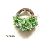 送料込み(定形外郵便に限る)クローバーの思い出草原リース:リース台20cm