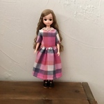 リカちゃん服　チェックのワンピース