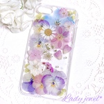押し花iphoneケース＊princess＊スマホケース 名入れ可能  ラメ・ホロ・スワロフスキー無料 [受注製作]