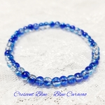セール✨Blue Curacao　ブルーキュラソー(4㎜)　青いクラックガラスのブレスレット