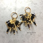 ４pcs★HANABI grape tassel・black（ビジュータッセルチャーム）