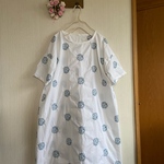 北欧調コットンサークル刺繍のドロップショルダーワンピース