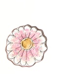 花のブローチ(ラメピンク)