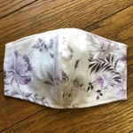 花柄　紫　綿刺繍　コットン　薄手　おしゃれ夏マスク