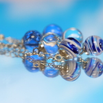 煌めく露硝子の【青露風船】/シルバー　ピアス//イヤリング