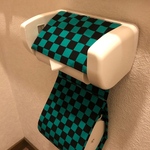 市松模様トイレットペーパーホルダー　緑