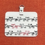《受注作成》new IDホルダー〜猫だらけ編〜 社員証入れ　名札入れ　puパスケース