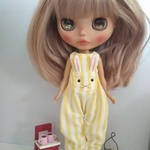 ブライス blythe サロペット ストライプ うさぎちゃん