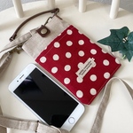 2WAYスマホケース　Mサイズ　大きな水玉　RED