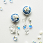 ＜titi～ナンデモナイヒノ耳飾～＞刺繍イヤリング☆SHIRANAMI/白波☆「minne×The UKIYO-E 2020 ― 日本三大浮世絵コレクション」