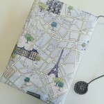 「ご予約品」文庫本　リバティプリント使用　ブックカバー　*　ルー・ドゥ・パリス  Rue de Paris