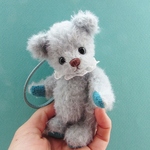 Pipica World ⊂(^(工)^)⊃ #1396　短毛カールモヘア　アクア　バッグチャーム　モヘア　テディベア