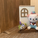 わんこの羊毛フェルト、家、花籠つき（送料込み）