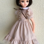リカちゃん服(紅茶染めのワンピース)
