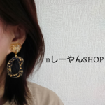 ハート金箔×不規則な金箔ピアス