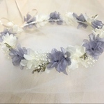 ベビー〜キッズ 花かんむり☆ホワイト ラベンダー