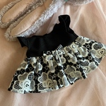 ステラルーちゃんのお洋服☆　モノトーンのレーススカート風ワンピース