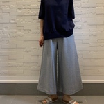 タックワイド　デニムニットパンツ