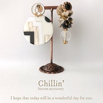 2way ❁︎ allongé  monotone ❁︎  ボタンピアス/イヤリング