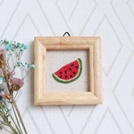 《新作》刺繍ミニフレーム＊スイカ🍉[受注]