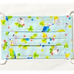 [追加分：O様専用] ハンドメイドマスク　インコ×文鳥柄プリーツマスク