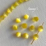 キャッツアイ バイコーン ビーズ イエロー 6mm 20個set