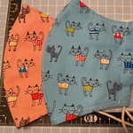 猫柄　手作り立体マスク