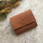 『受注製作』レザー三つ折りコンパクトウォレット/BROWN
