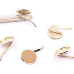 送料無料 20個 大特価 !ポニーフック ヘアアクセサリー ミール皿 丸型 17mm ゴールド【20ヶ】 M3237-10