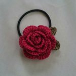 薔薇のヘアゴム・赤