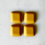 Matte Yellow Pyramid Square Cabochons