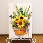 【値下げ¥2580→¥2280】ひまわりとユーカリのアレンジメント