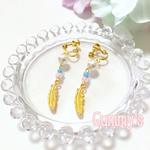プレゼント付き♡ゴールドフェザーとパールのイヤリング/ピアス