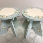 （K様オーダー品）トールペイント・子供椅子（花台）2セット
