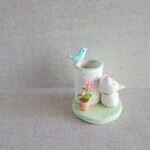 【受注販売】にゃんこのはんこ入れスタンド＜ミルキーグリーン＞