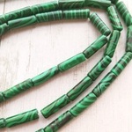 【4×13mm 10個】マラカイト　ラウンドチューブ