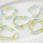 New！８個★レジンリング　お花入り　ハンドメイド