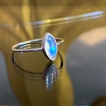 リング💍美しいブルーシラーレインボームーンストーンSV925リング　8号