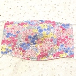 大人用　夏用マスク　ピンク系　小花柄