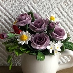 薔薇のアレンジカップ 2 樹脂粘土 ミニチュア