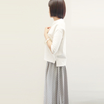 ★限定1枚★春夏 水玉 グレー×白 ロングスカート ドット ●CHARLOTTE●