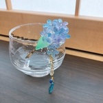透ける紫陽花ヘアピンかんざし