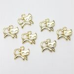 猫のミニチャーム・ゴールド(7個)